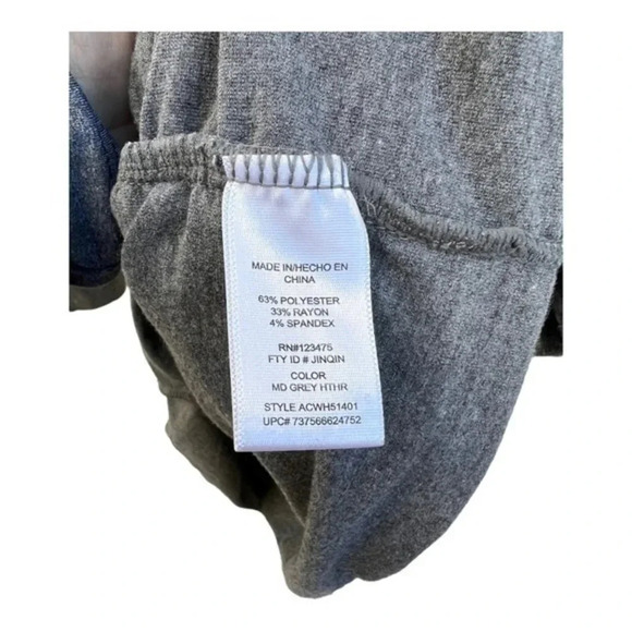 Vittadini Sport Womens 1X Faux Wrap‎ Side Rouched Heathered Gray Top​​​ - Picture 4 of 6